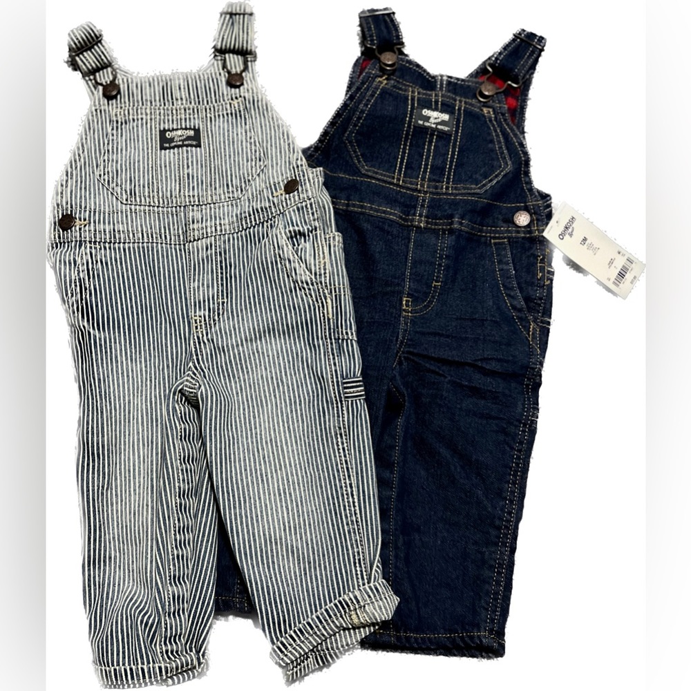 Two OshKosh Overalls 12 Months